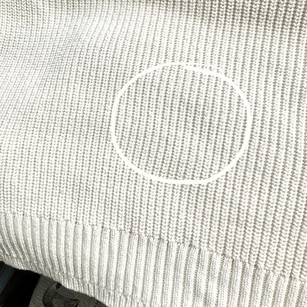 J. Crew Womens Cotton Cashmere Ribbed Turtleneck Sweater S Ivory Relaxed Spring‎ - Picture 12 of 13